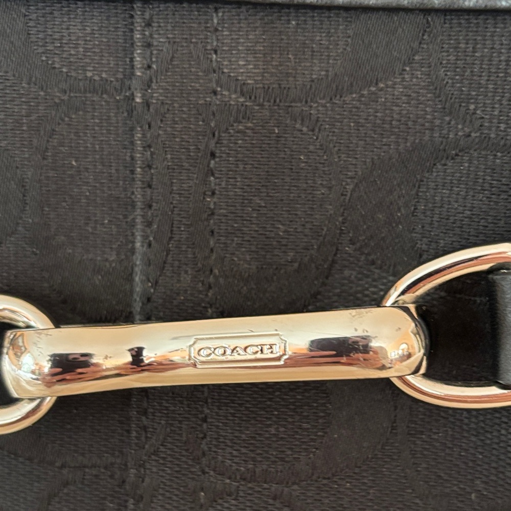 Coach Black Handbag with Silver Accents - Picture 2 of 10
